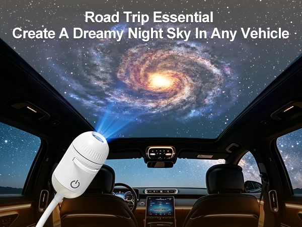 2 in 1 USB Galaxy Projector Light Adjustable Focus Car Interior Ambient Lamp Home Room Starry Star Kids Projection Night Light