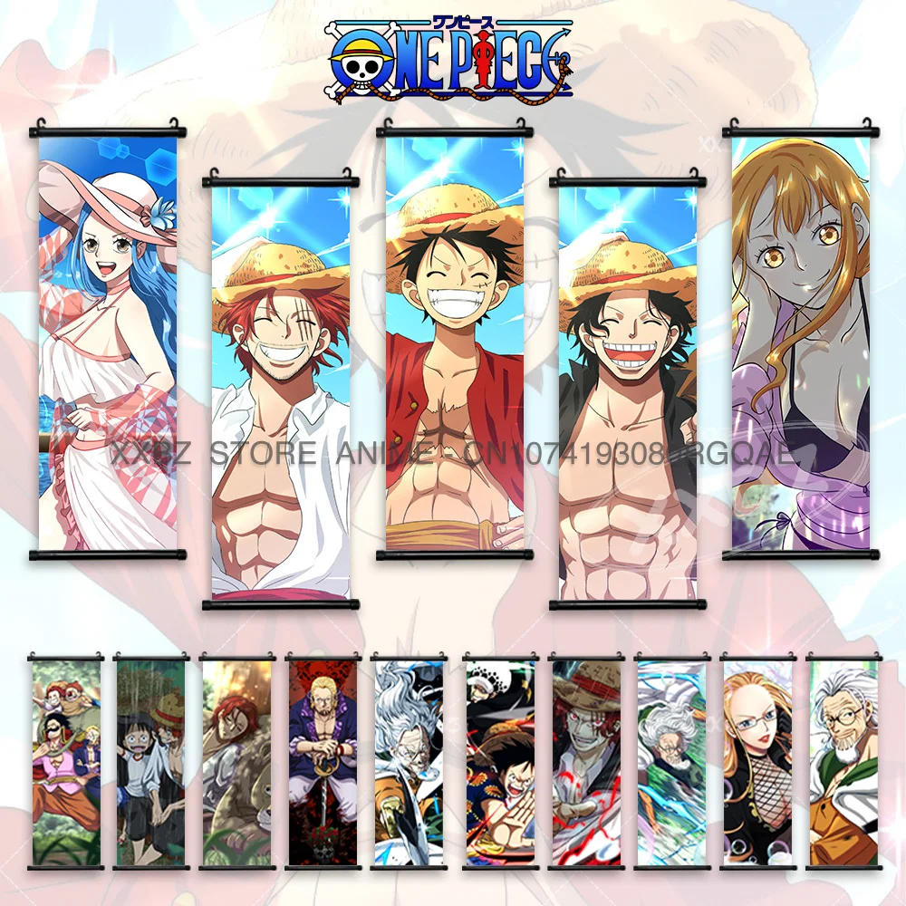 ONE PIECE Scrolls Pictures Roronoa Zoro Wall Art Nami Anime Posters Shanks Hanging Painting Luffy Home Decor Rayleigh Wallpaper