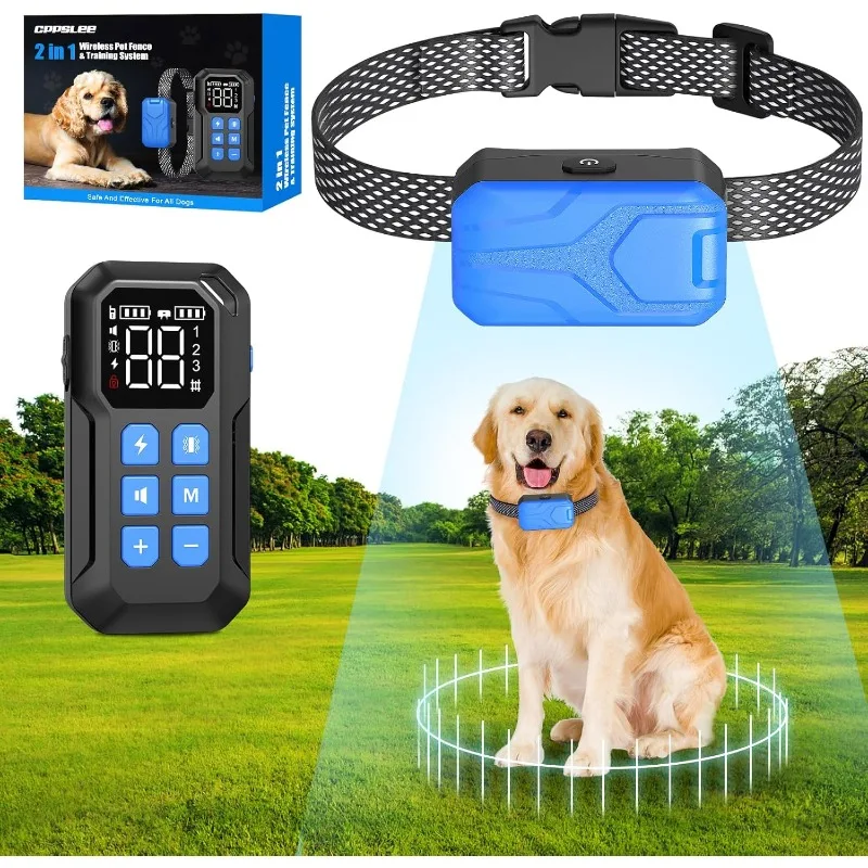 

Электрическое ограждение для собак беспроводная, невидимая портативная система Ошейников для дрессировки собак 2 в 1, подходит для всех ваших питомцев