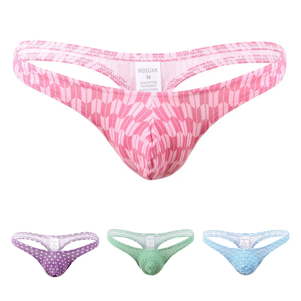 

Comfortable Men's Cotton G Strings Underwear with Breathable Pouch Design Low Waist Thongs Suitable for Sports and Casual Use