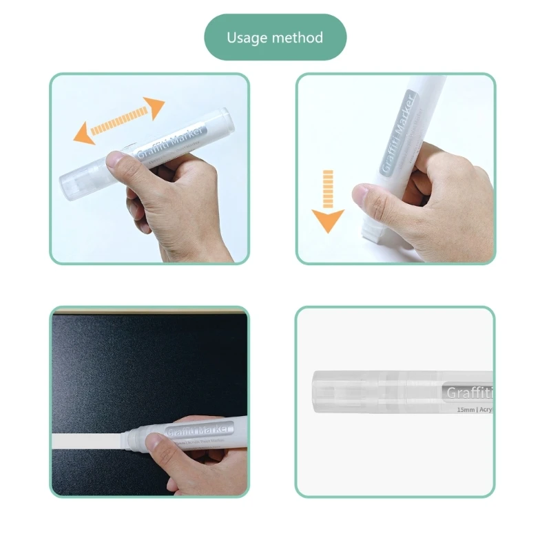 2개 그래피티 마커 15mm 와이드 팁 그리기용 대형 아크릴 펜