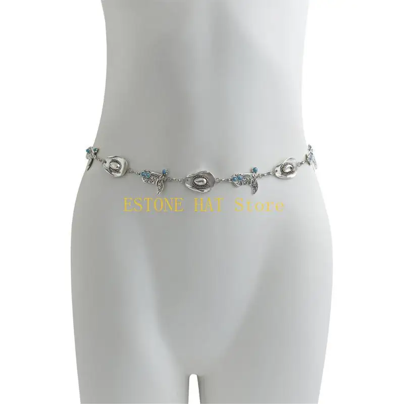 

49MF поясная цепочка для платья ковбойская поясная цепочка изысканная очаровательная женская поясная цепочка