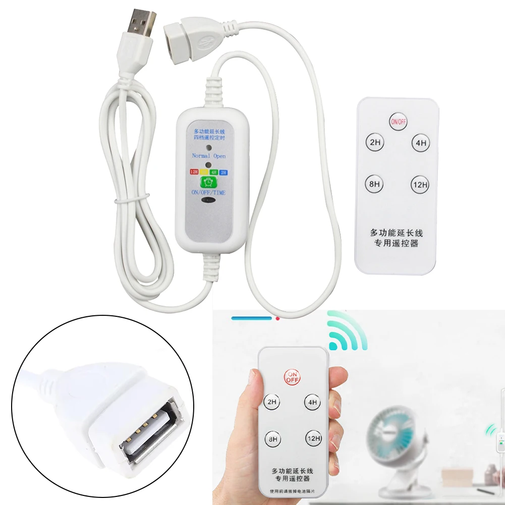 Timing Cable with For USB Remote Control for Fans and LED Lights Featuring Adjustable Speed and Extended 150cm Length