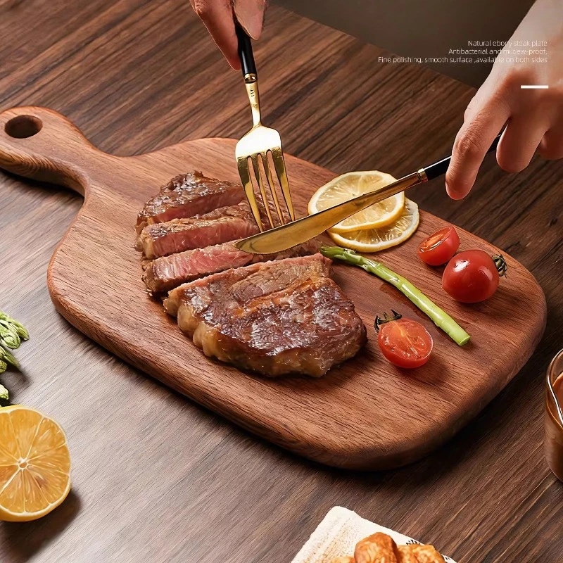 

LMM Western food plate Bread pizza board Household steak plate Wooden cutting board