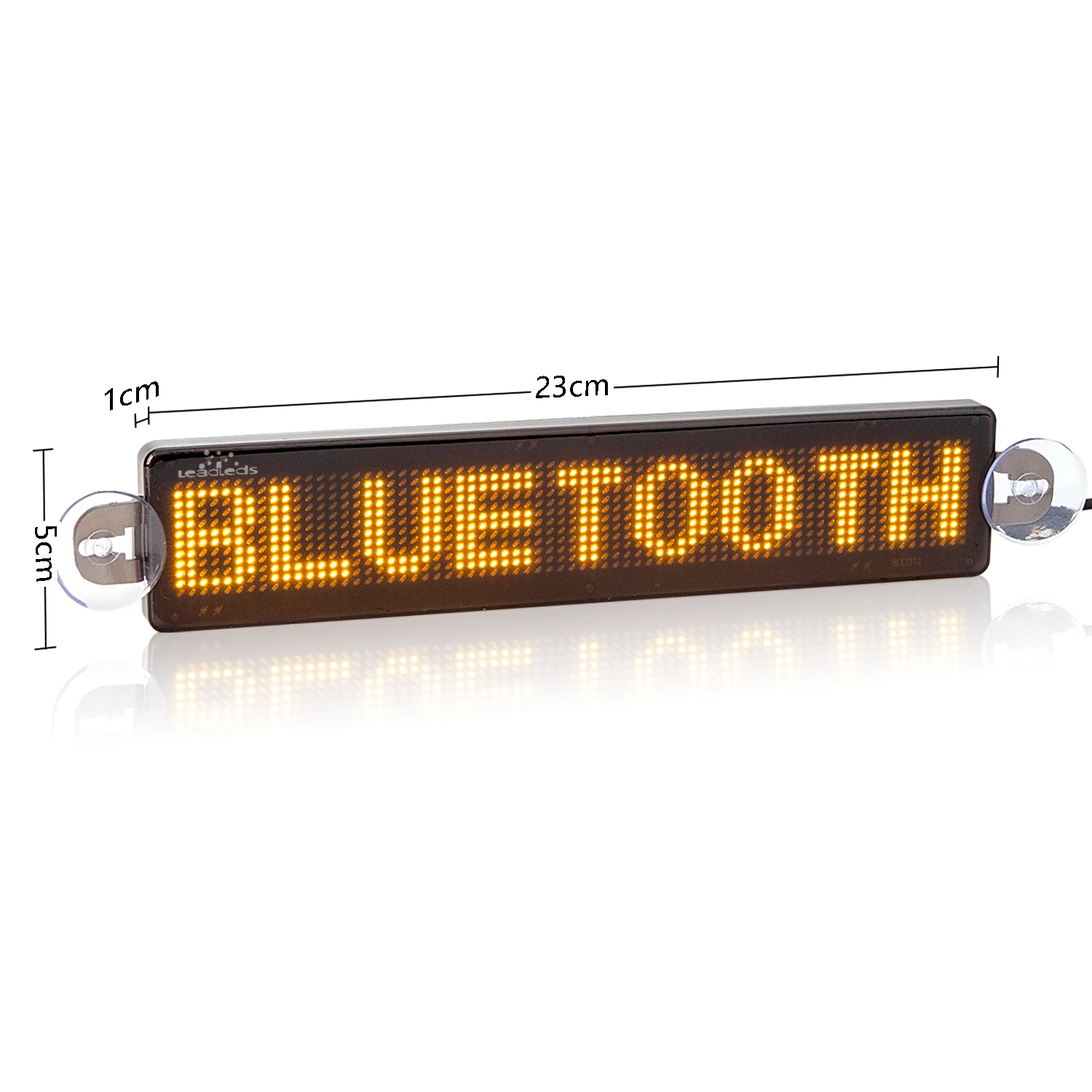 23CM Led Car Sign Bluetooth APP Programmable Scrolling Message Led Display Board for Car Rear Window Suction Cups DC5V USB Cable