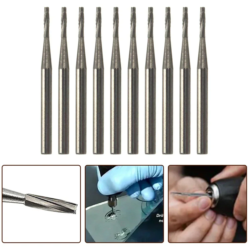 

10x Car Glass Windshield Repair Drill Bits Auto Glass Tapered Carbide Drill Bit Tools Car Repair Special Drilling Bit