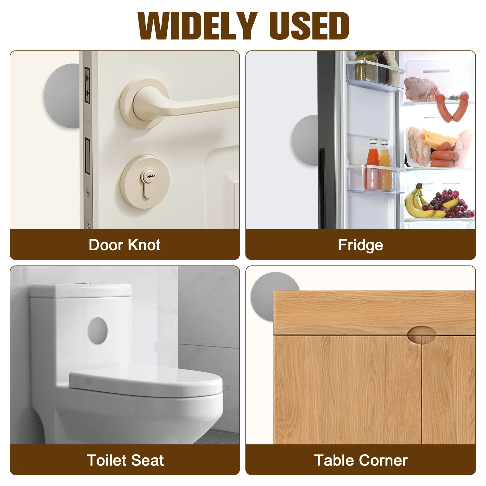 

4 Pcs Door Stopper Wall Protector Doorknob Bumper Stickers Handle Long Life Strong Adhesive Silicone Door Knob Guard