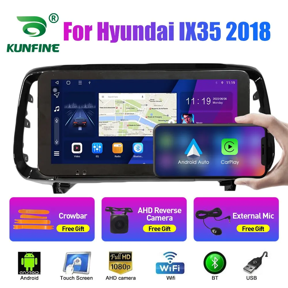 

10.33 Inch Car Radio For Hyundai IX35 2018 2Din Android Octa Core Car Stereo DVD GPS Navigation Player QLED Screen Carplay