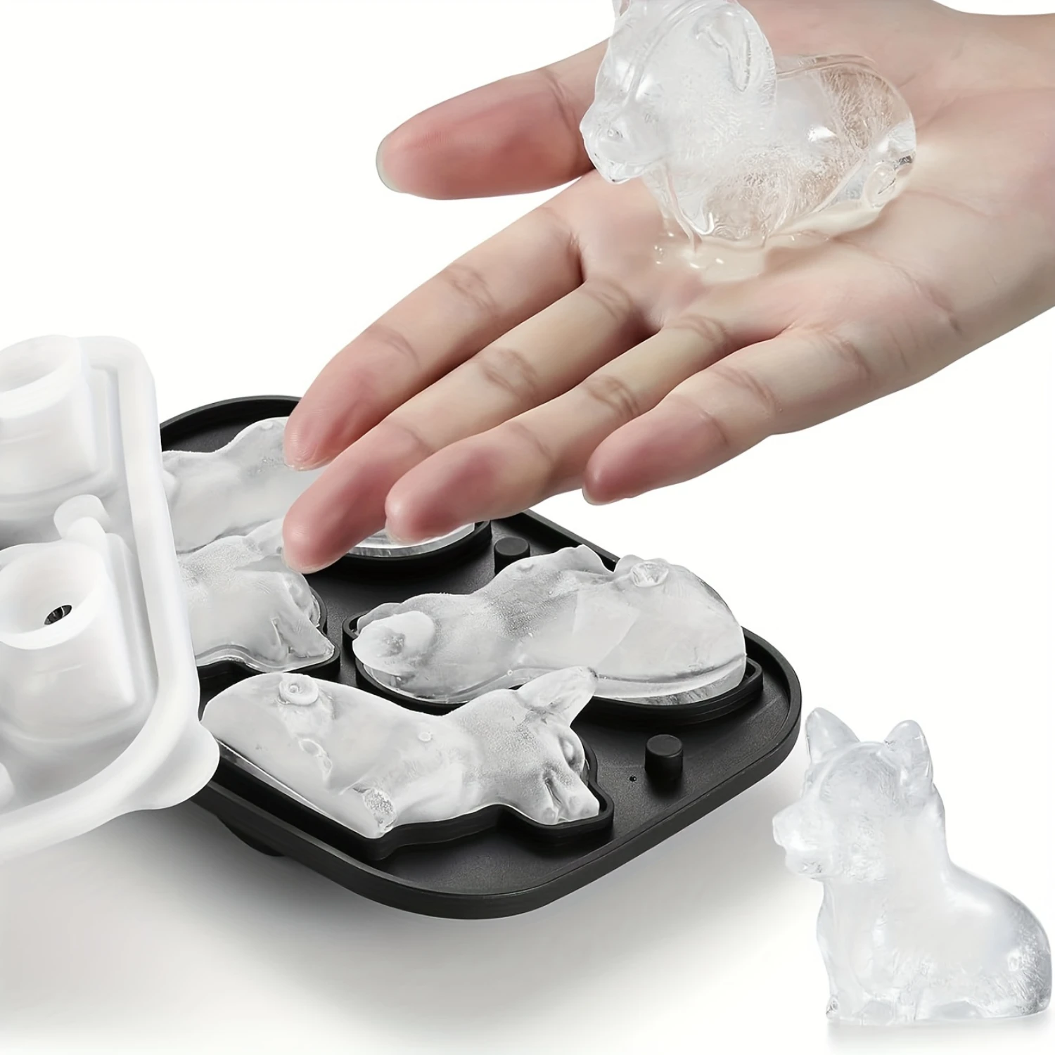 1 шт. форма для кубиков льда для собаки корги, силиконовый лоток для шариков льда, форма для мороженого, поделки для домашних шариков льда, подходит для , K