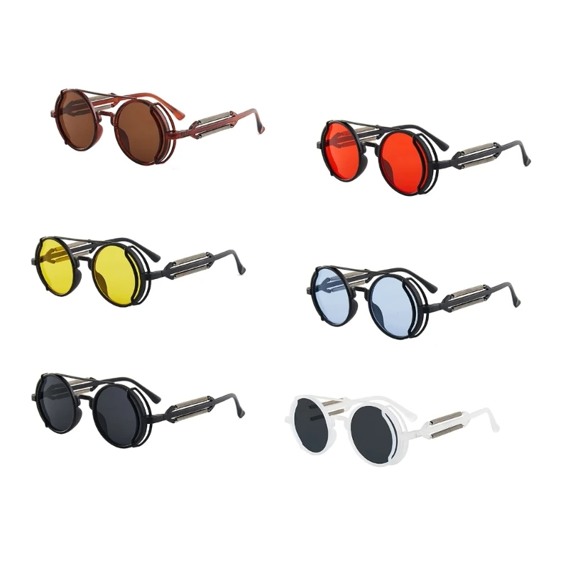 Polarized Sunglasses Steampunk Vintage Round Glasses Colored Lenses Eyewear