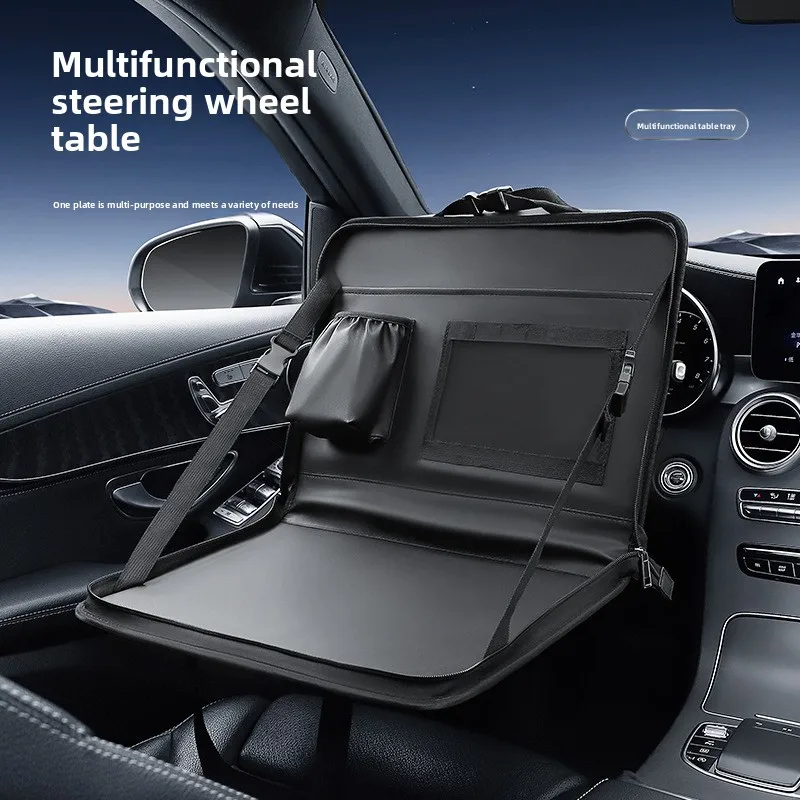

Car Steering Wheel Dining Table + Rear Seat Back Organizer Set + Office Laptop Bag - Foldable Vehicle Storage Bag