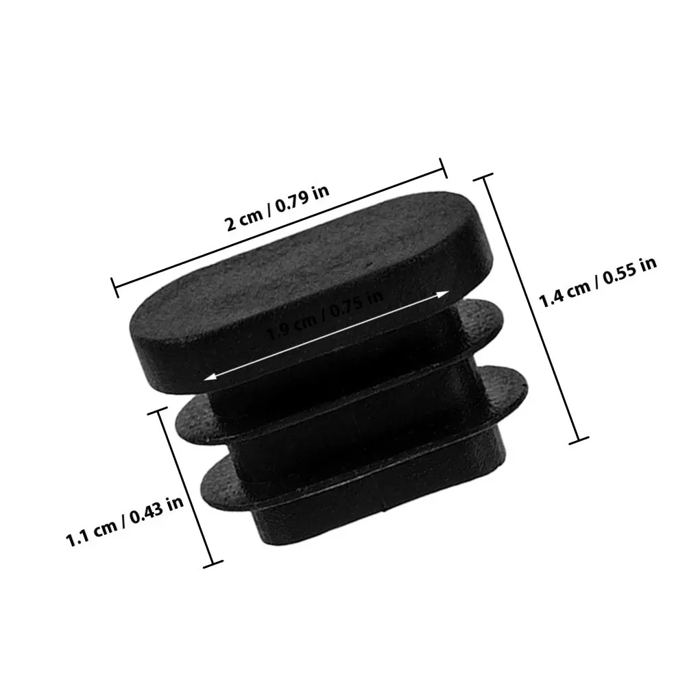 30Pcs Oval Chair Table Leg Caps Black Plastic Furniture Feet Replacement Patio Folding Chair Leg Protectors Floor Scratch