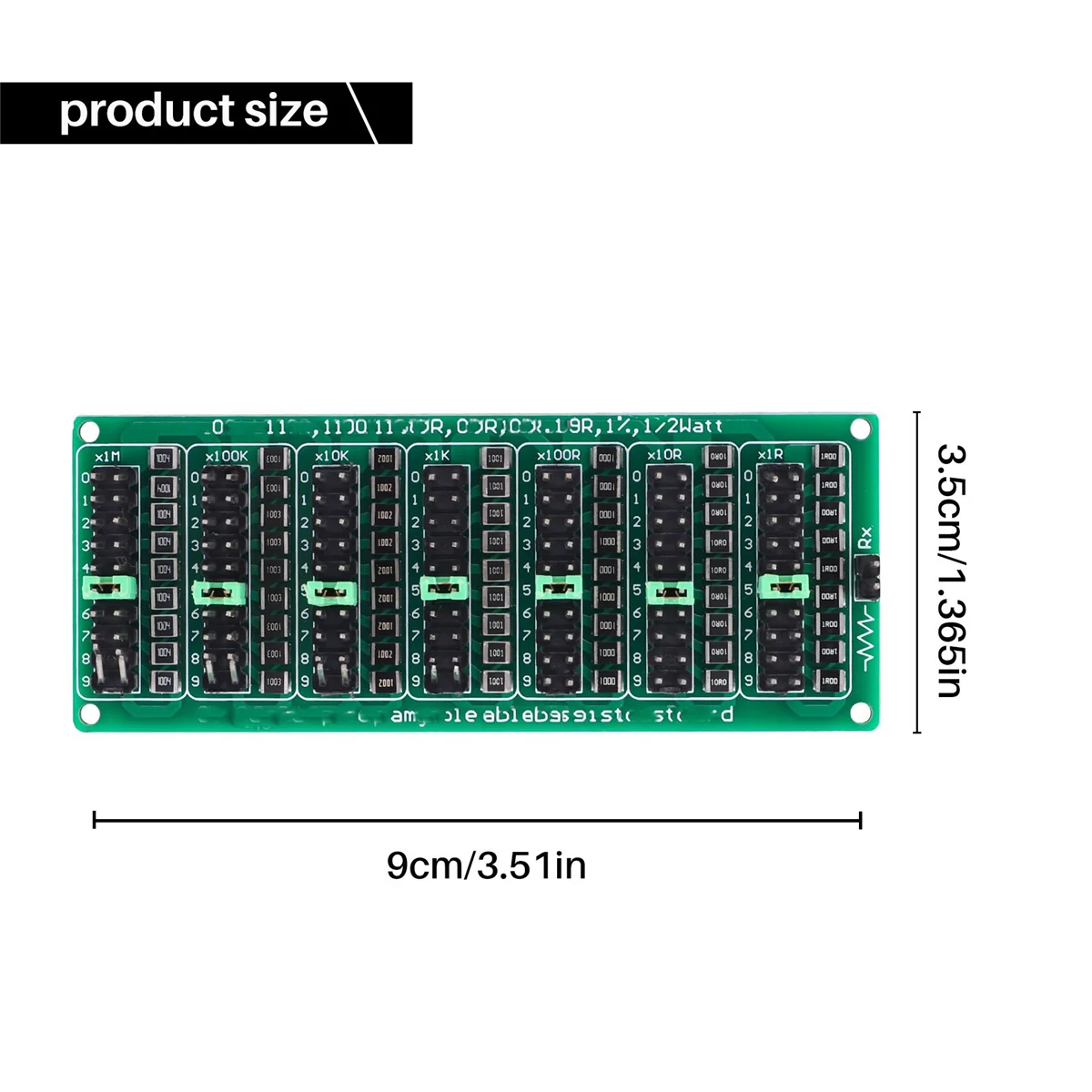 

7 Decade 1R - 9999999R Programmable SMD Resistor Slide Resistor Board Step Accuracy 1R 1% 1/2 Watt Module 200V