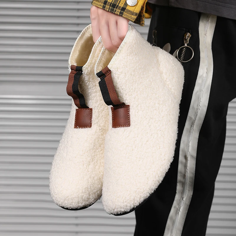 Herren-Plüsch-Hausschuhe mit Überlappendem Design - Winterwarme Indoor-Hausschuhe mit Plüschfutter und Fußgewölbestütze, Weicher Komfort – Detail 2