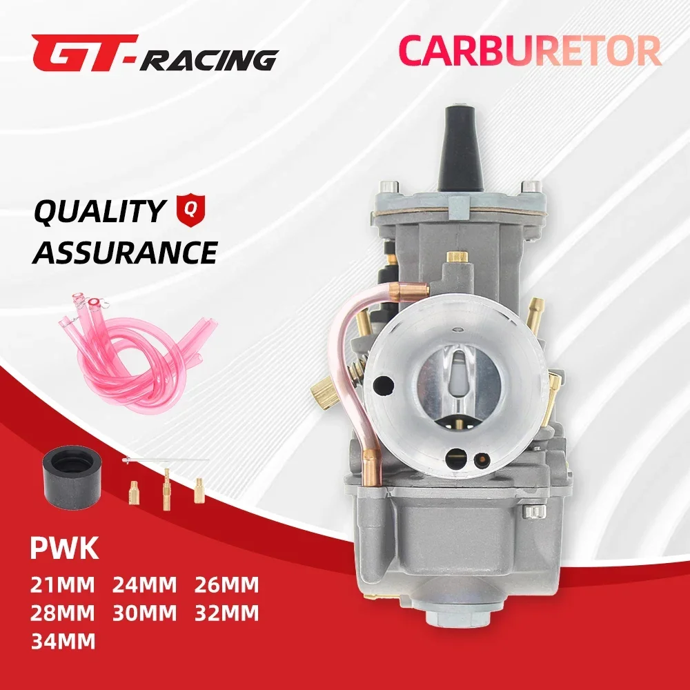 GT RACING Universal PWK 21 24 26 28 30 32 34mm PWK Motorcycle Carburetor Power Injection, for Racing Mikuni Koso ATV Yamaha