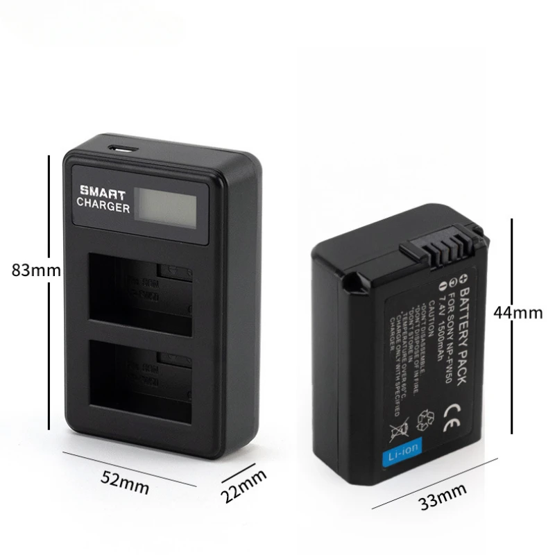 1500mAh Battery For Sony NP FW50 Battery+LED USB Dual Charger for Sony A6000 A6400 A6300 A6500 A7 A7II A7RII A7SII A7S A7S2 A7R