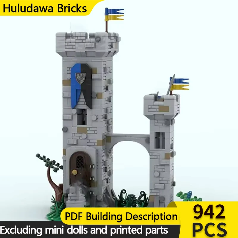 Medieval Castle Model MOC Building Bricks Black Hawk Defense Tower Modular Technology Gifts Holiday Assemble Children Toys Suit