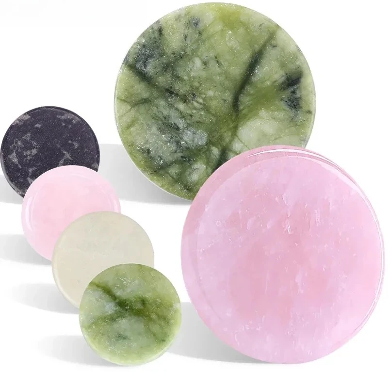 Glue Pallet Eyelashes Extensions Pink Green Jade Stone Reusable False Eye Lashes Adhesive Pallet Pad Holder Makeup Accessories