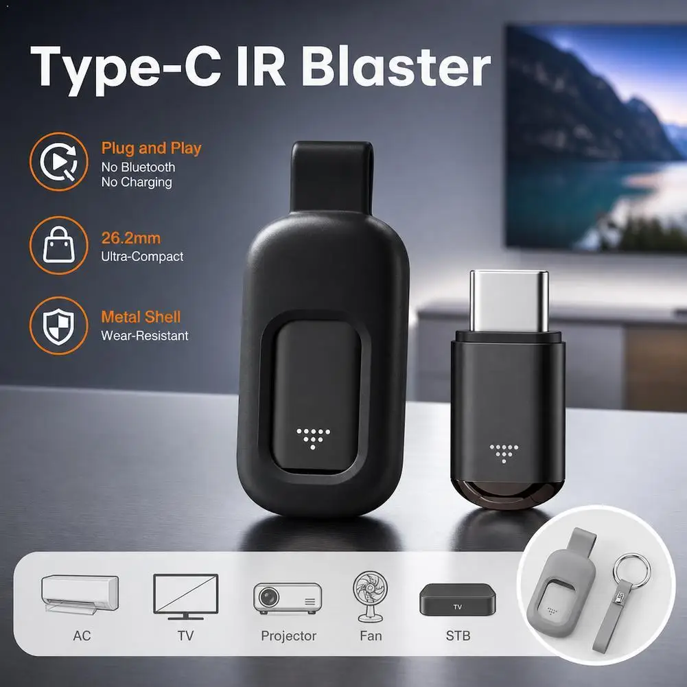 Type-C IR Blaster Phone Infrared Transmitter Smart Remote Control Adapter for Android Smartphone TV AC Projector