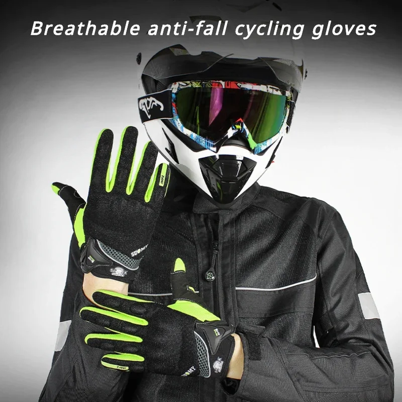 Cross-country Motorcycle Anti-fall Anti-slip Breathable Riding Racing Motorcycle Full-finger Gloves Male Rider Equipment