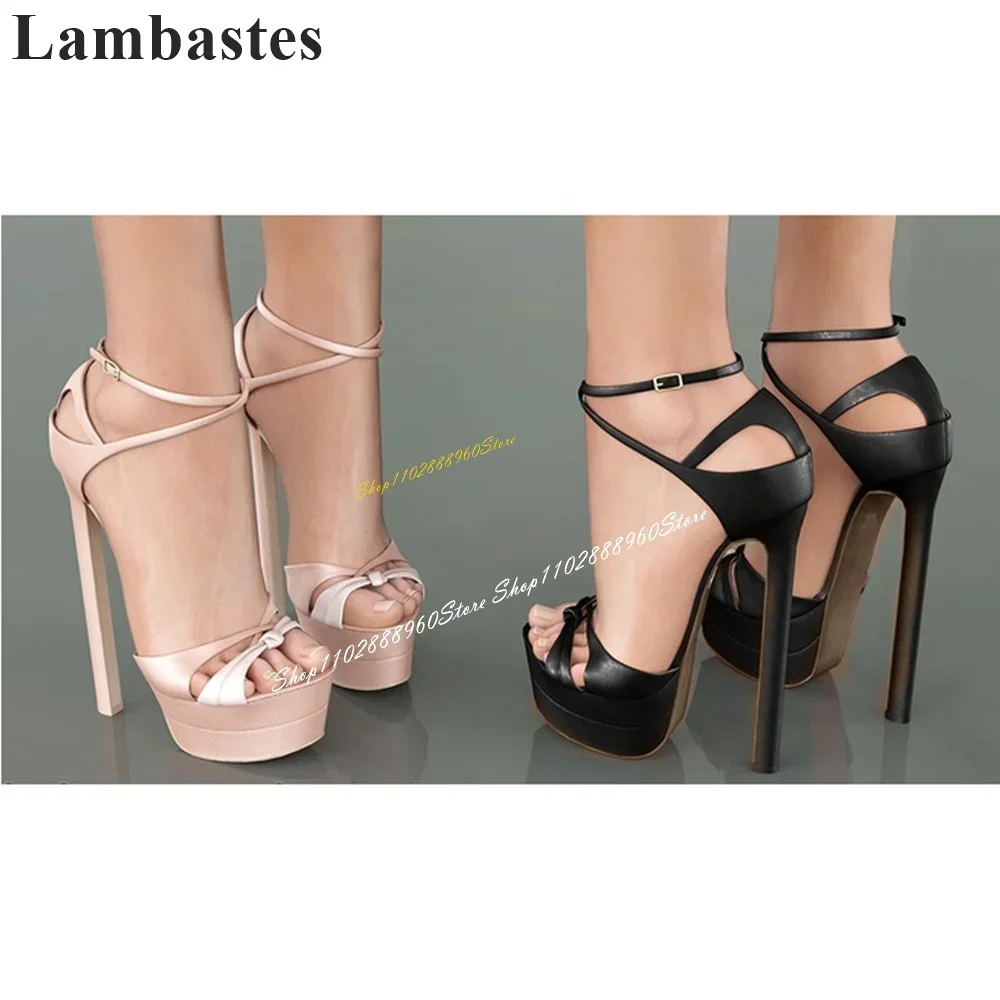 الصلبة أنيق عبر الفرقة صنادل أرضية رقيقة عالية الكعب النساء أحذية الكاحل مشبك حزام المفتوحة تو 2024 مثير Zapatos Para Mujere