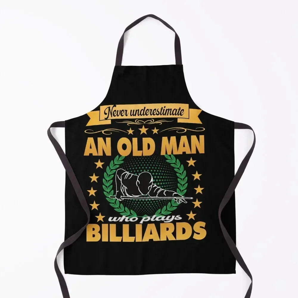 

Billiards Billiardplayer Old Man Who Plays Billiards Apron Kitchen And Household Goods Women Kitchen'S Customizable Apron
