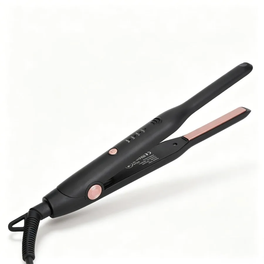 

1cm mini hair straightener, narrow plate straightener, suitable for short hair and bangs, 2-in-1, adjustable temperature.