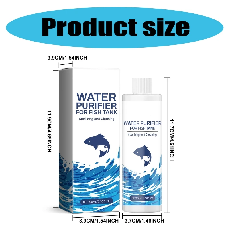 Aquarium Water Clarifying Agent Safe Water Conditioners Fish Tanks Clearances for Healthy Fish Life 6XDE