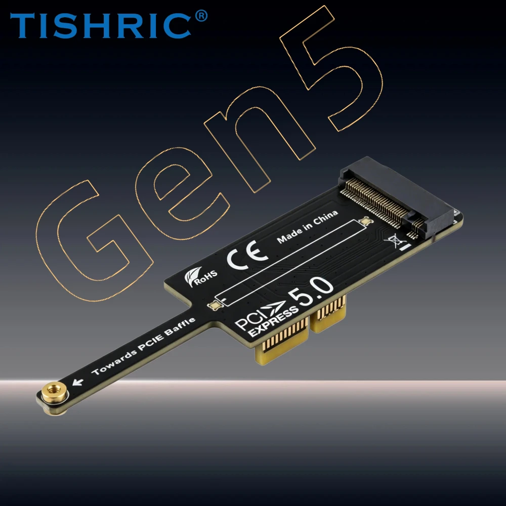 Placa Adaptadora TISHRIC PCIE 5.0 4.0 4X 1X para M2 NVME, Controlador PCI-E NVME, Placa de Expansão PCI E X4/X8/X16 para SSD M.2 2280