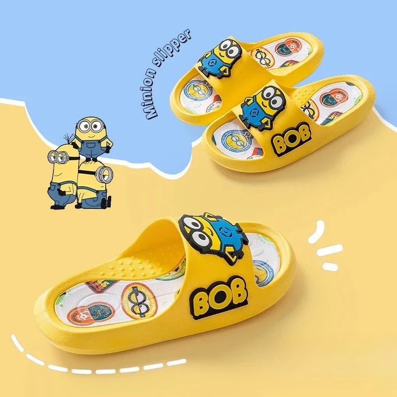 Minionsed Summer Children's EVA Slide Slippers Non‑Slip Indoor Household Footwear One‑Band Casual Sandals for and Girls