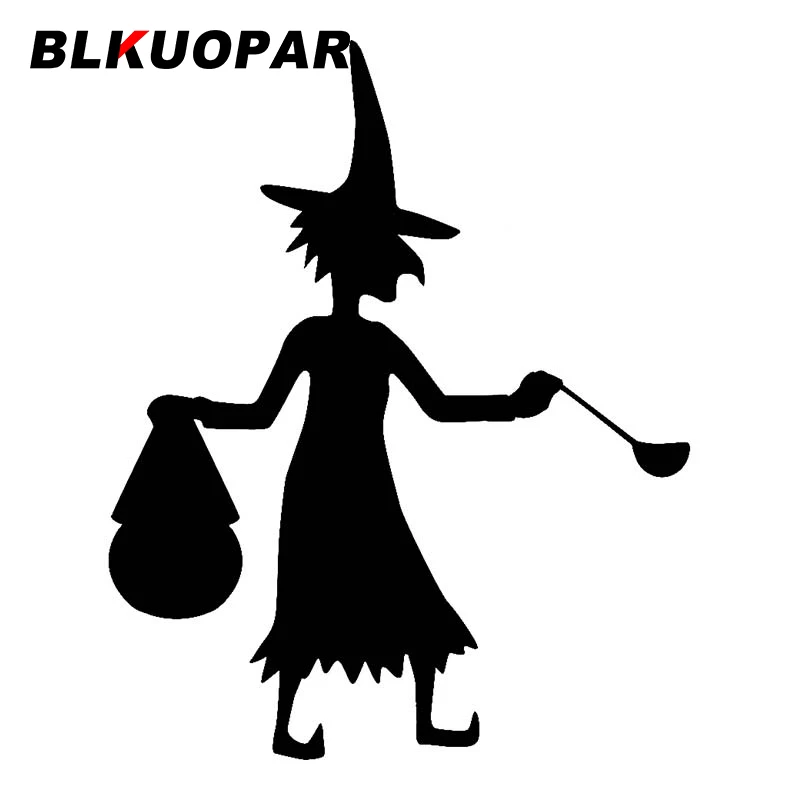 BLKUOPAR الساحرة صورة ظلية سيارة ملصق مضحك للماء ملصق شخصية الثلاجة الكمبيوتر المحمول الزجاج الأمامي باب السيارة حامي