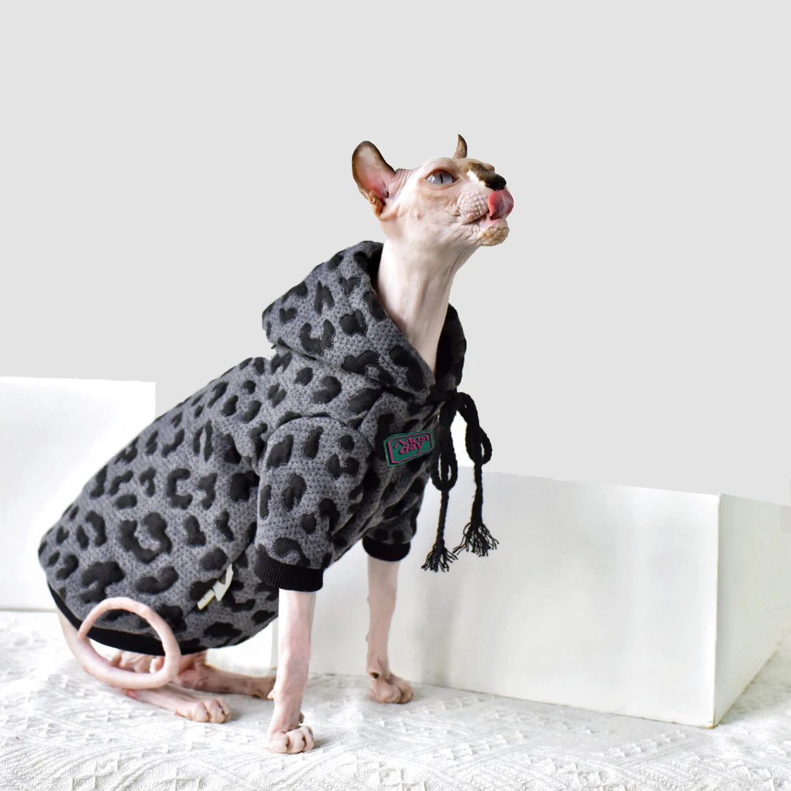 

DUOMASUMI Retro Cotton Camouflage Sweater Warm Autumn and Winter Hairless Cat Clothes Devon,Cornish Peterbald Sphynx Cat Clothes