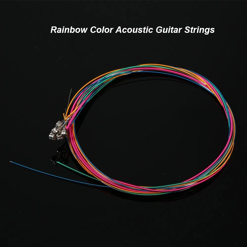 2Sets Colorful Acoustic Guitar Strings Alloy Smooth And Stable Tuning Replacement Guitar Strings Musical Instrument Strings