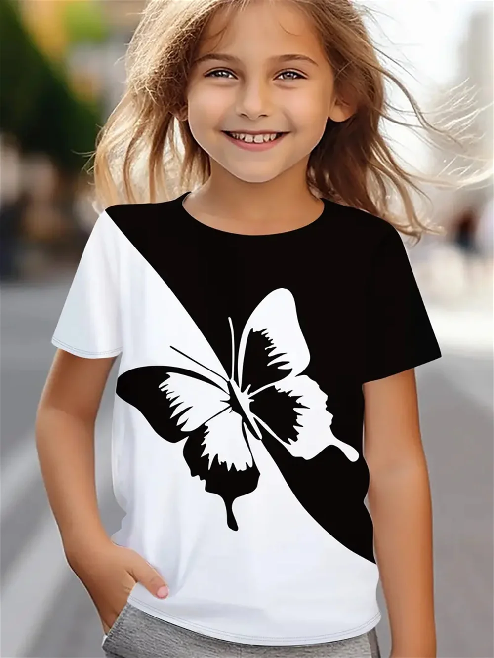 Camisetas con estampado 3d para niña, Tops de manga corta a la moda, ropa informal para niña, ropa para niño