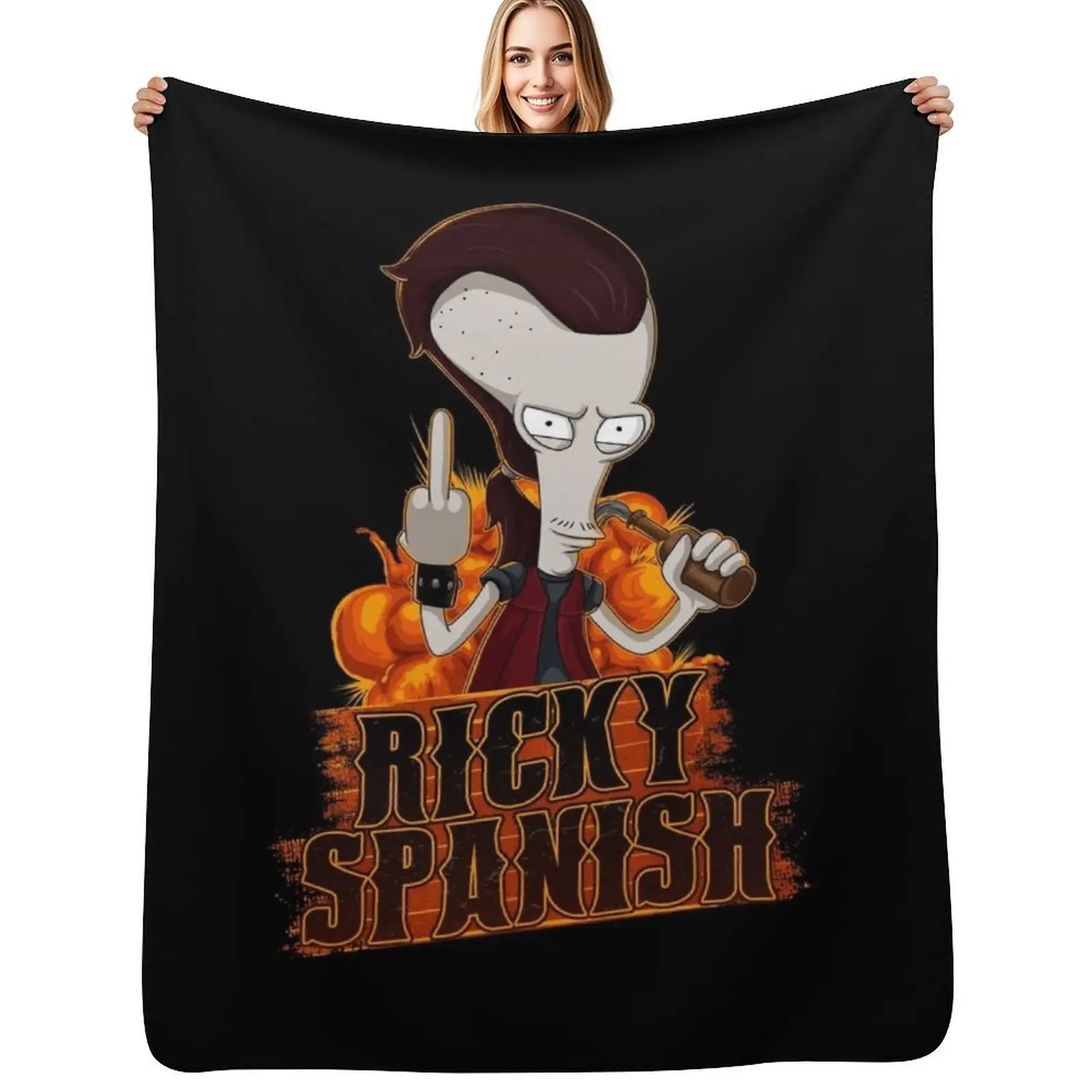 Ricky Spanish Throw Blanket Fuzzy Plush Throw Blanket for Sofa Chair