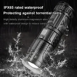 White Laser Telescopic Zoom Flashlight LED High Lumens Waterproof Adjustable Brightness Flash Light for Outdoor Emergency Camp