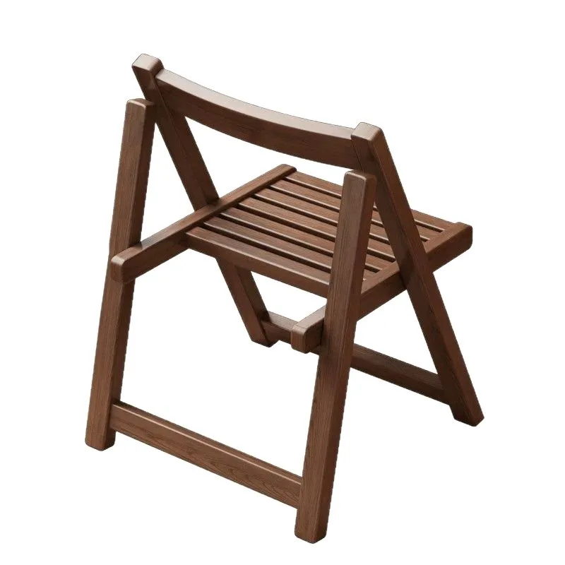 Solid wood folding chair, home backrest dining chair, simple and casual bedroom