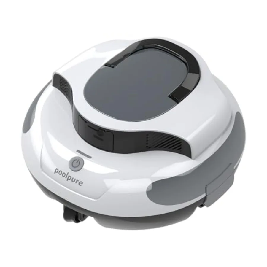 Aspiradora inalámbrica para piscinas con motor dual, batería de 5000 mAh, 120 minutos de autonomía, limpieza automática para piscinas de fondo plano de hasta 1000 pies cuadrados.