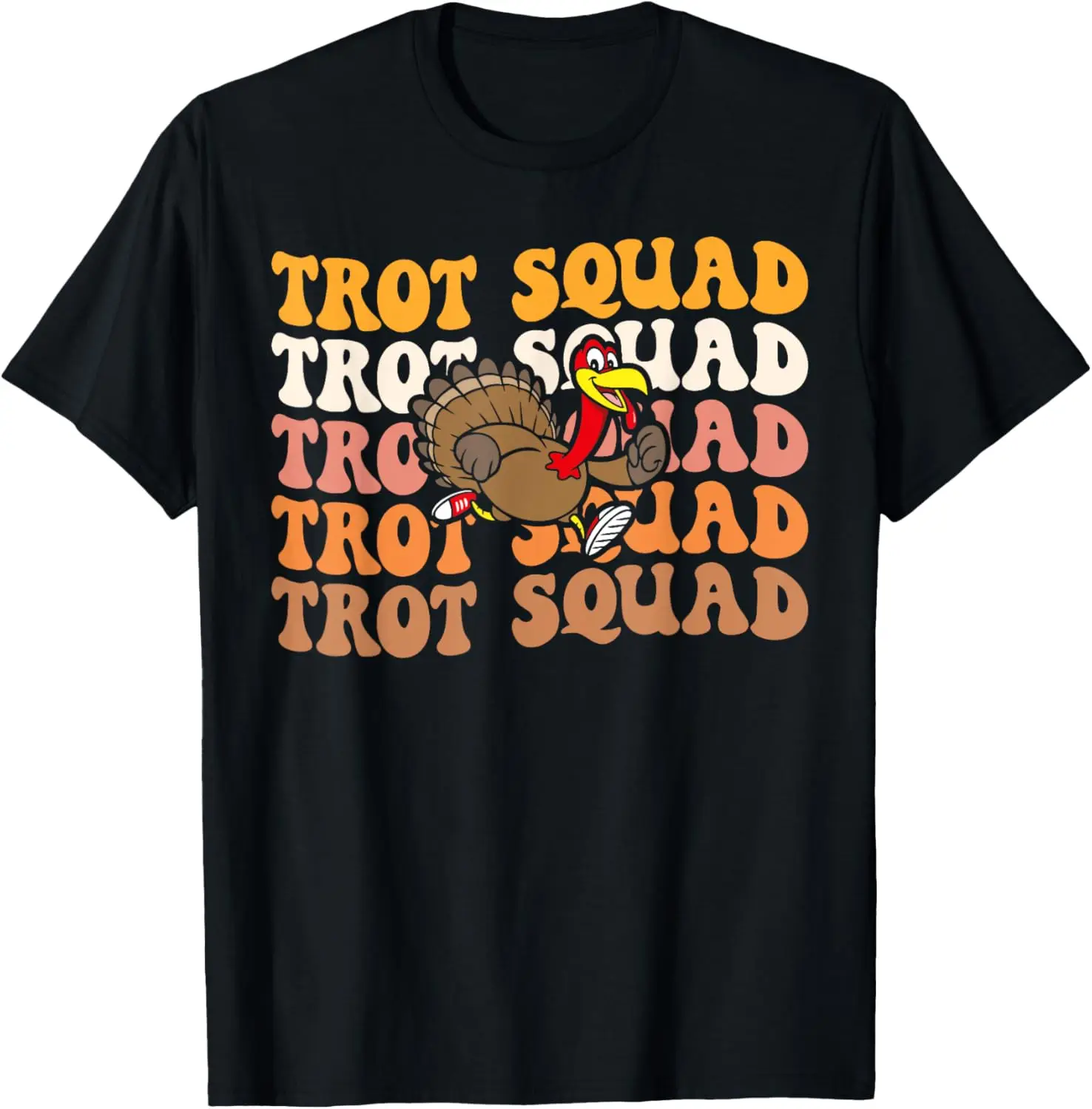 

Футболка в стиле ретро Groovy Turkey Trot Squad на День Благодарения, Турция Runner