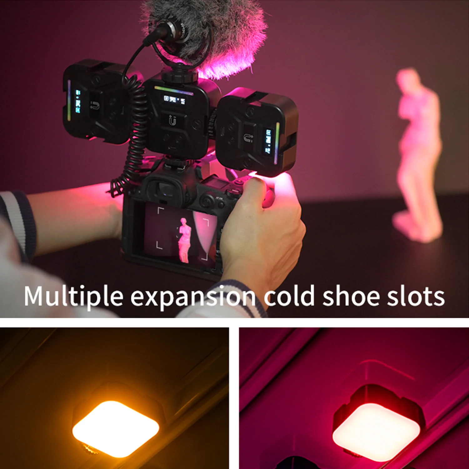 A10 Mini Rgb Video Light strong magnetic Led Camera Lights con supporto per scarpe fredde per fotocamera Dslr per Canon Nikon Sony Leica
