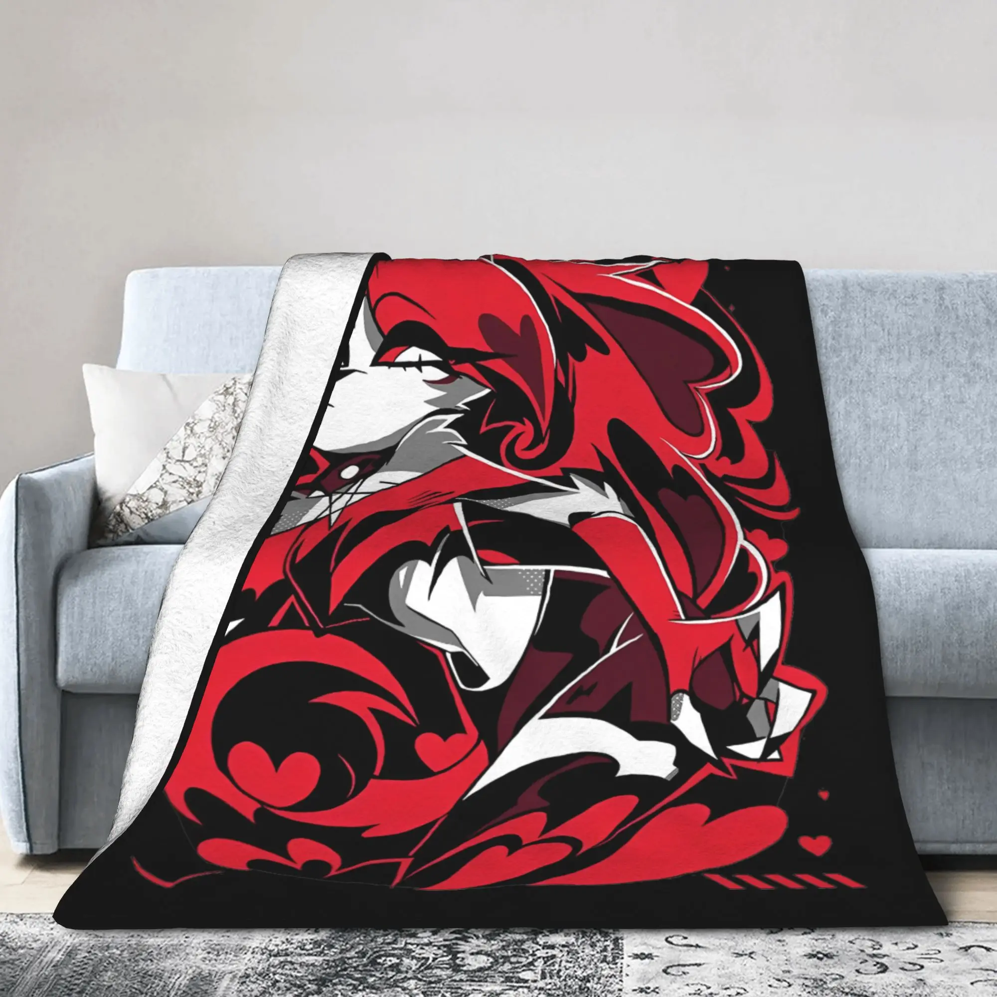 Cartoon Helluva-Boss Blanket Flannel Summer  Breathable Lightweight Throw Blankets for Sofa Office Bedspread