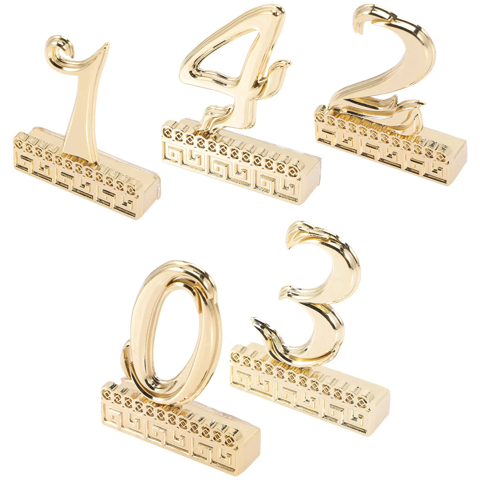 

5pcs Metal Door Numbers for Mailboxes Durable Shiny Finish Elegant Design Wooden Doors Walls Outdoor Identification