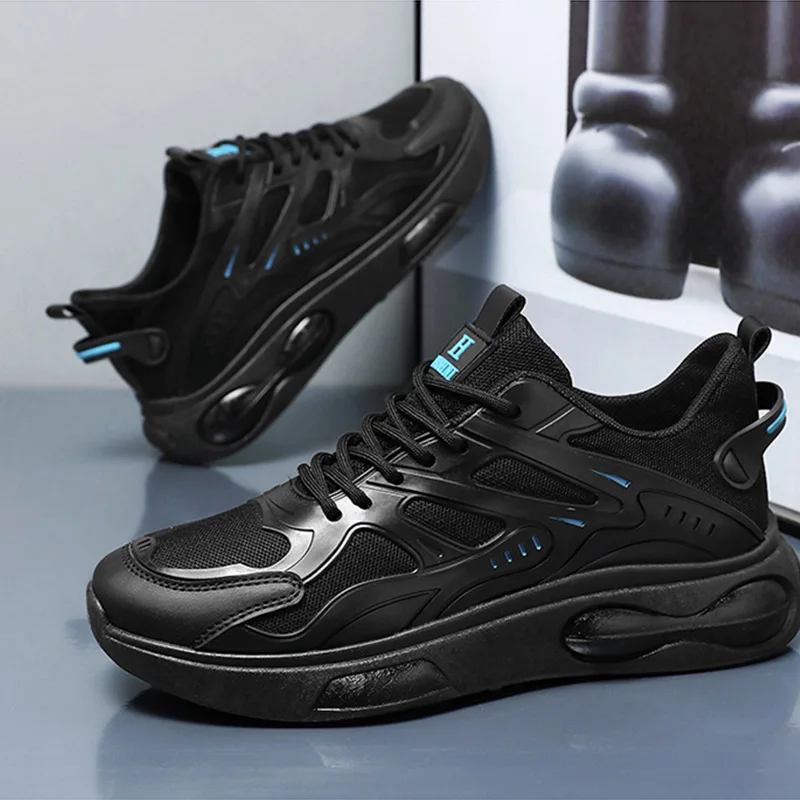2024 autumn men's shoes new permeable shoes men's fashion all match thick sole non-slip sports shoes casual daddy shoes