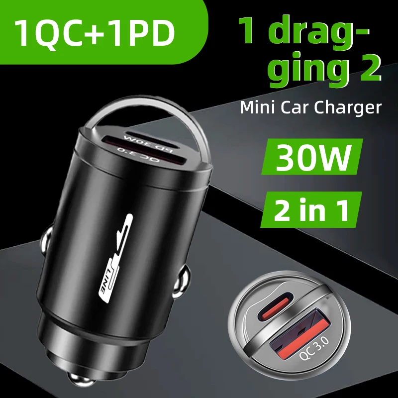 Мини-автомобильное зарядное устройство 30 Вт, быстрая зарядка для QC3.0 PD USB Type C, автомобильное зарядное устройство для мобильного телефона KIA Sportage Rio Ceed Niro Soul Stonic P