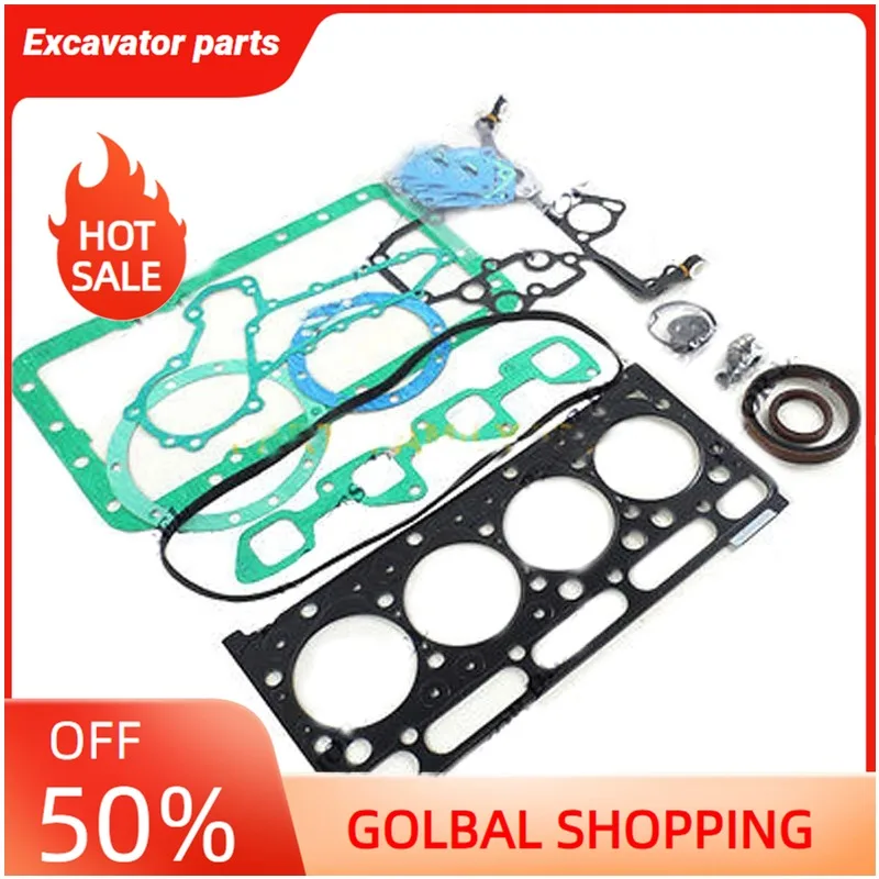 

SINOCMP 4D87 Diesel Engine Gasket Kit for Kubota Excavator Parts Skid Steer Loader