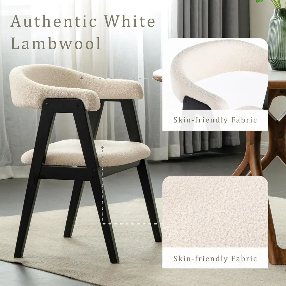 Sedie da pranzo imbottite con braccioli, set di 4, adatte per cucina o soggiorno (nero)