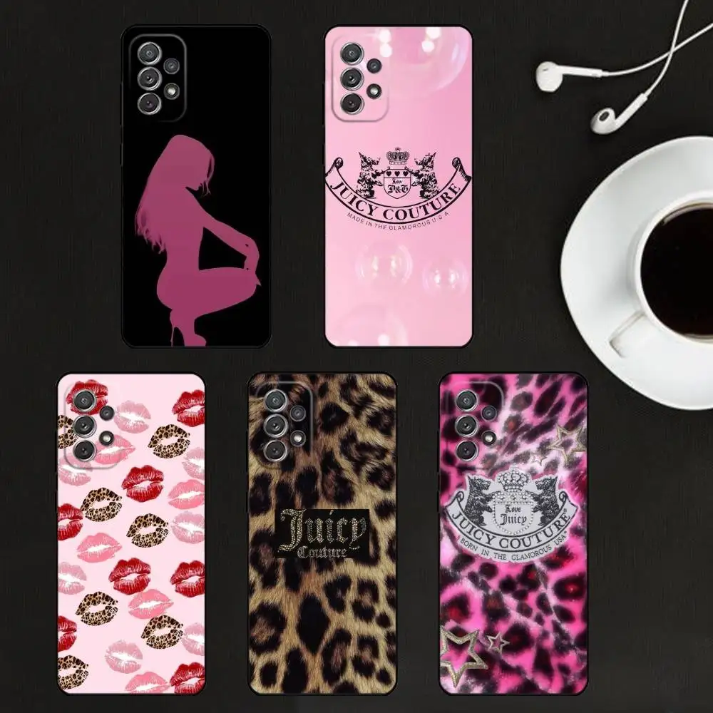 J-Juicy Couture-S  Phone Case For Samsung S25,S24,S21,S22,S23,S30,Ultra,S20,Plus,Soft Silicone Black Cover