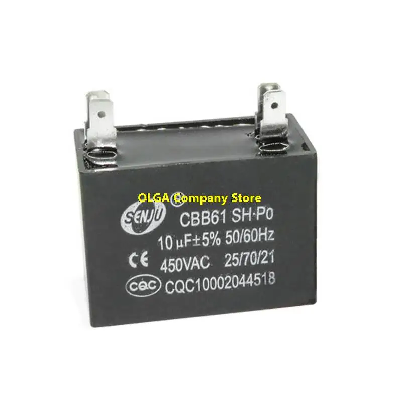 Imagem -02 - Capacitor Externo do Começo do Ventilador do Condicionador de ar Cbb61 4uf 4.5 10uf 450v do Condicionador de ar da Inserção Capacitor Peças Lote