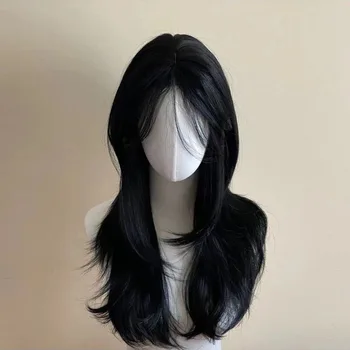 Ashely Black Wig Female Headband Body Wavy Rose Hair Net Models in French Bangs High…