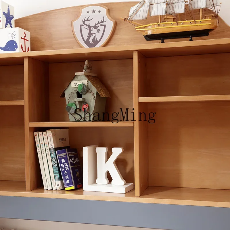 CL  simple all-solid wood desk bookcase integrated writing learning computer desk learning storage